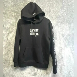 American Eagle 🦅 men’s‎ black hooded sweatshirt size S